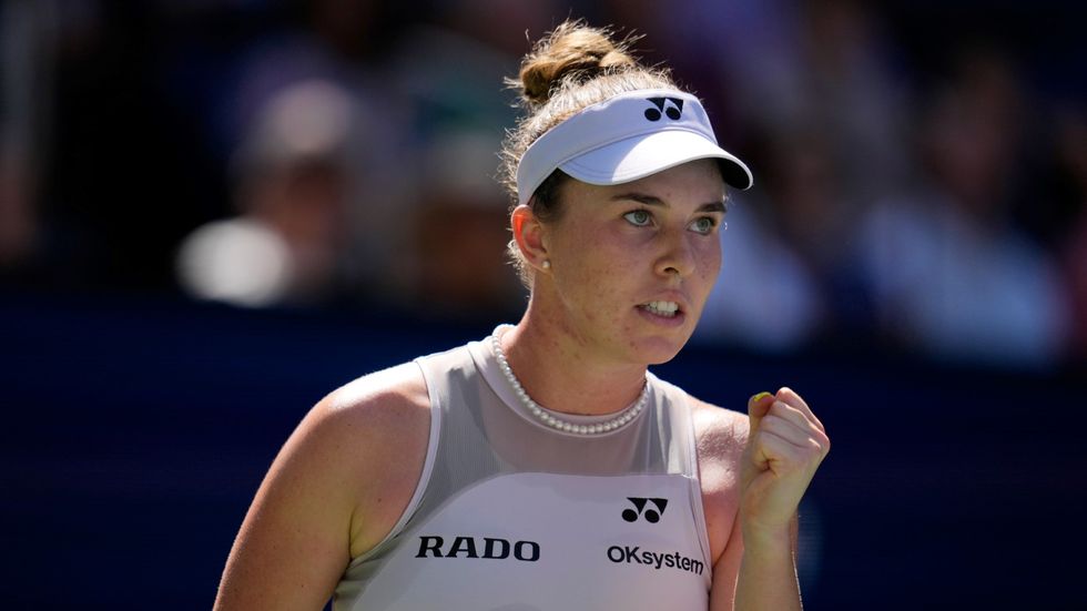 Linda Nosková v akci během osmifinále US Open