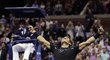 Radost španělského tenisty po postupu do finále US Open