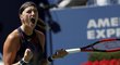 Petra Kvitová se raduje v zápase třetího kola US Open