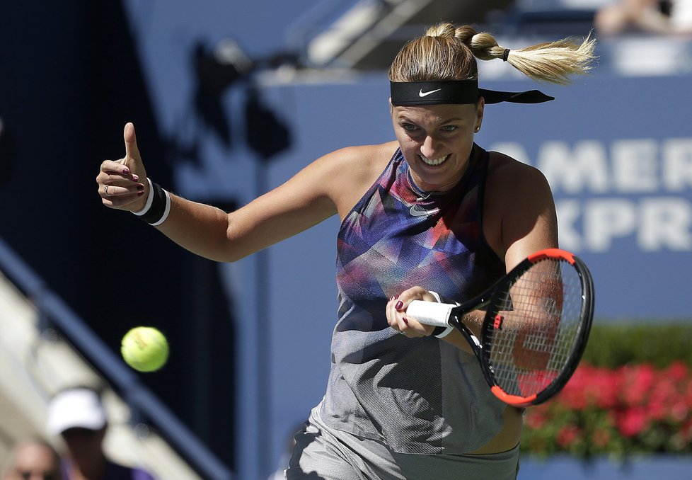 Petra Kvitová a její soustředění v zápase třetího kola US Open proti Caroline Garciaové