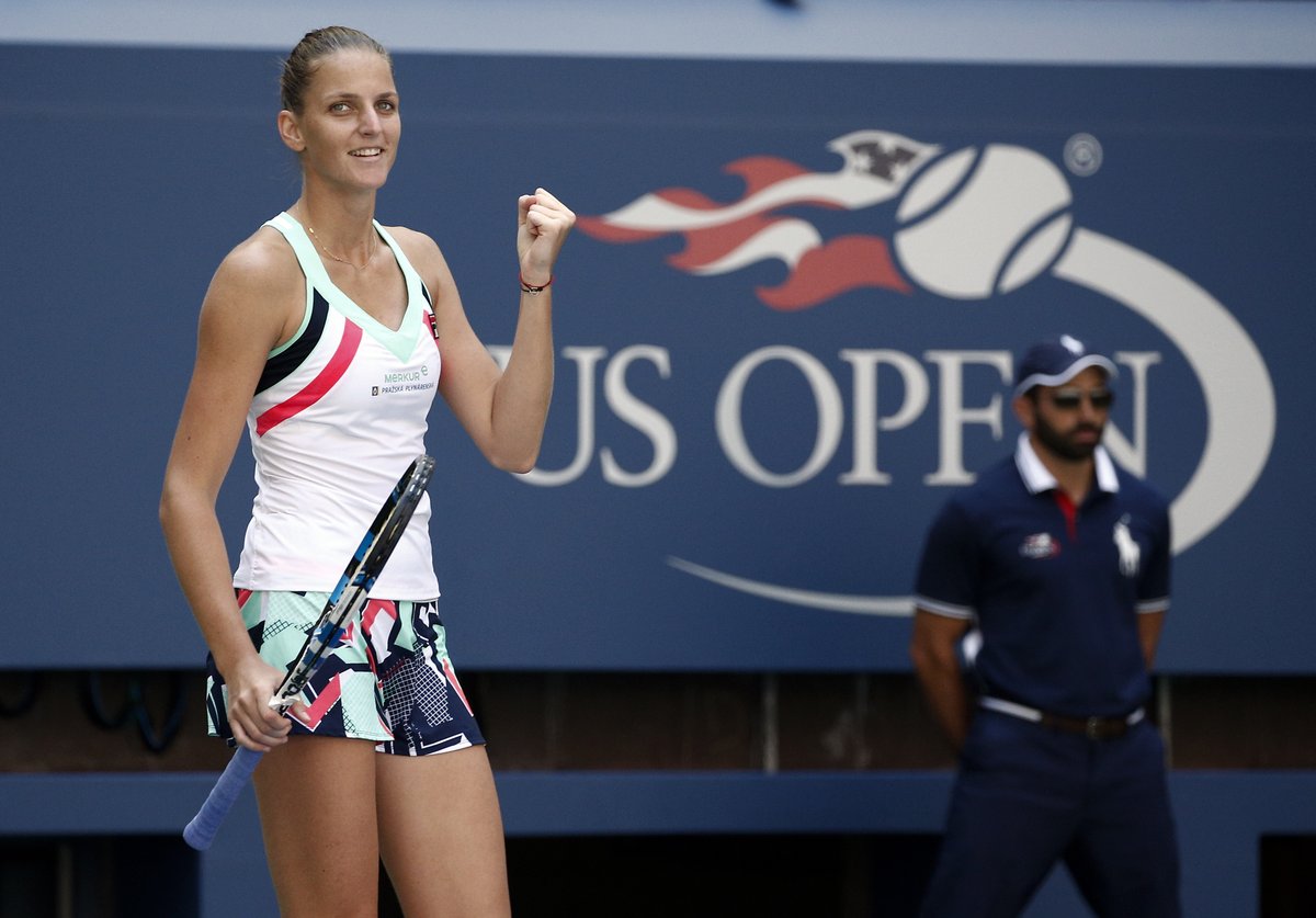 Radost Karolíny Plíškové po výhře v osmifinále US Open