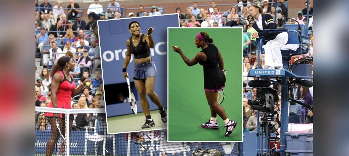 Serena Williamsová už má za sebou několik brutálních výbuchů na US Open