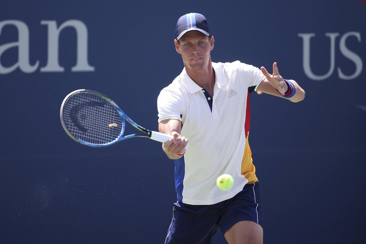 Český tenista Tomáš Berdych ve druhém kole US Open proti Alexandrovi Dolgopolovovi