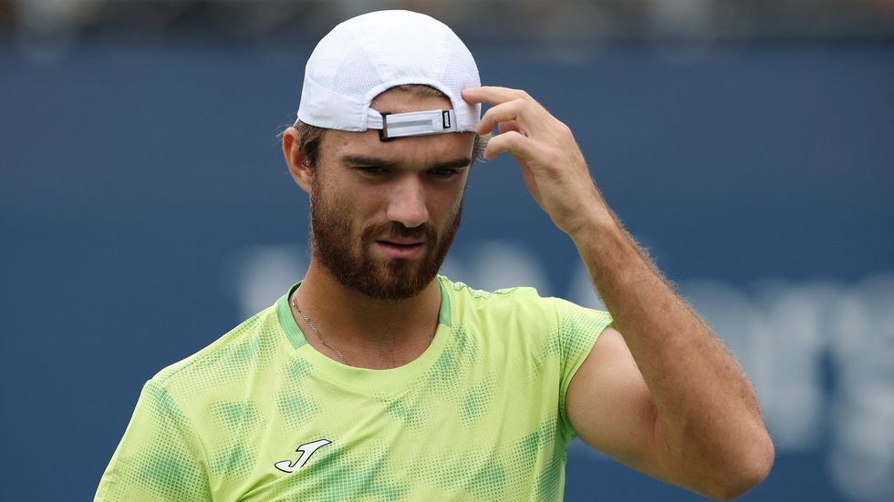 Tomáš Macháč v akci během utkání prvního kola US Open