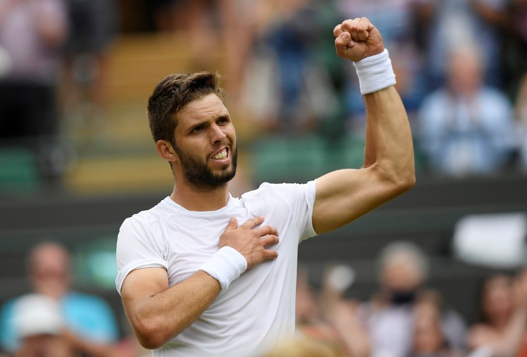 Český tenista Jiří Veselý krátce poté, co v prvním kole Wimbledonu senzačně vyřadil Alexandera Zvereva 