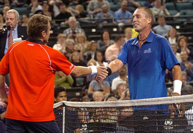 Lendl s Wilanderem po zápase Lendl s Wilanderem po zápase