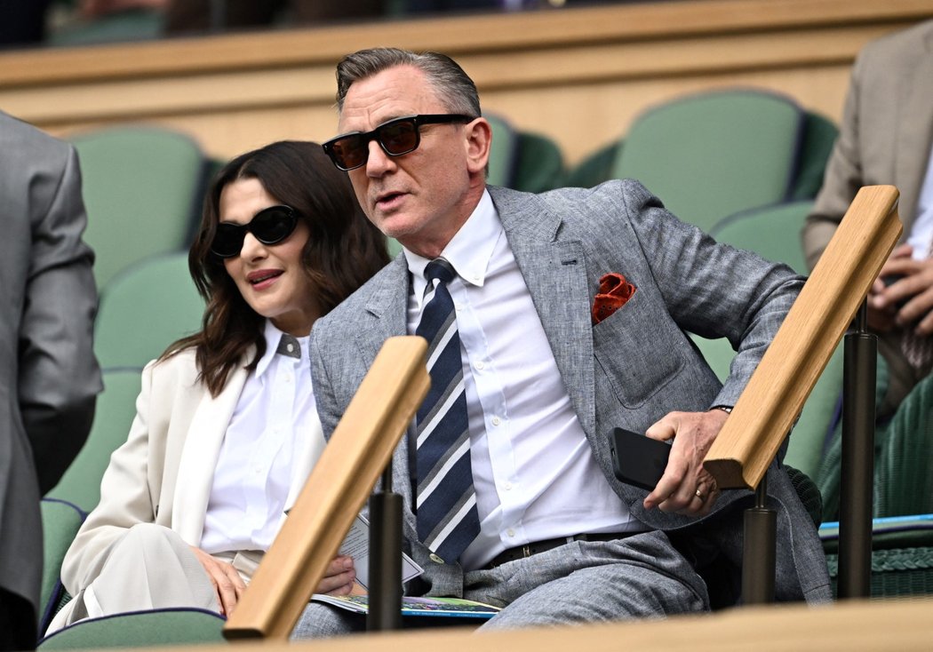 Britský herec Daniel Craig, který ztvárnil agenta Jamese Bonda, dorazil na finále Wimbledonu