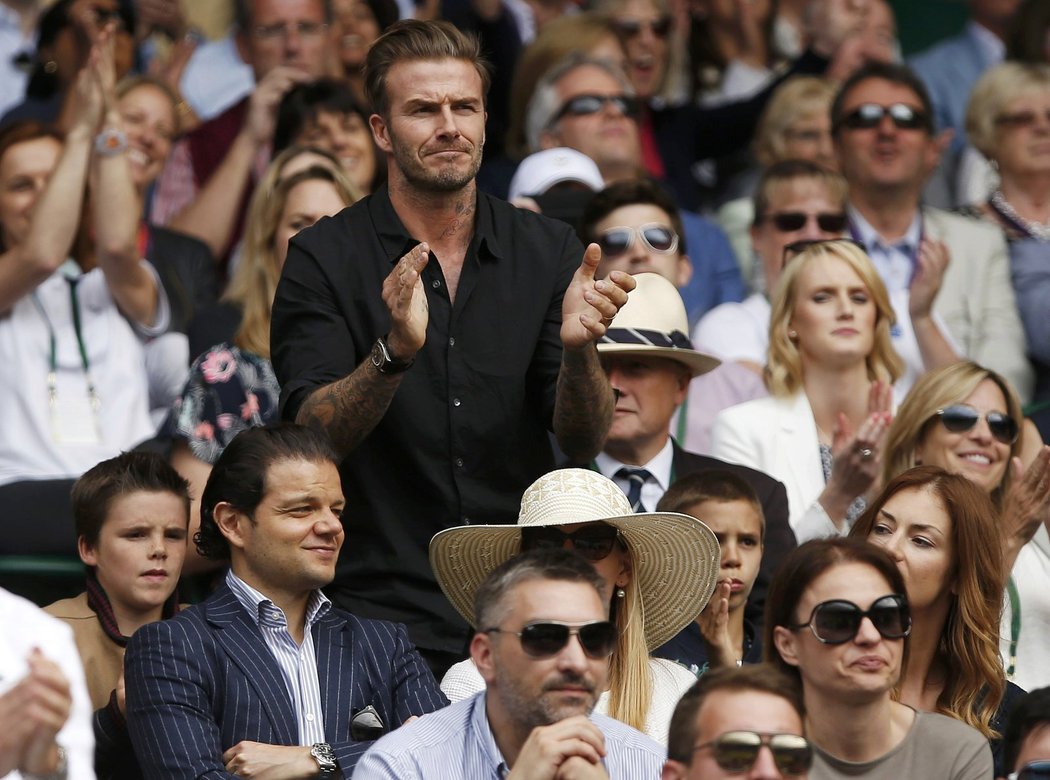 David Beckham v hledišti Wimbledonu