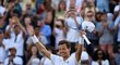 Šťastný Tomáš Berdych po postupu do čtvrtfinále Wimbledonu
