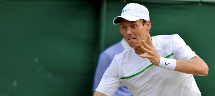 Tomáš Berdych při utkání s Američanem Fishem