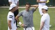 Český tenista Tomáš Berdych si před Wimbledonem zatrénoval s legendárním Rogerem Federerem