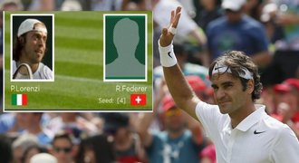 Wimbledonský kiks. Místo fotky šampiona Federera jen prázdná silueta