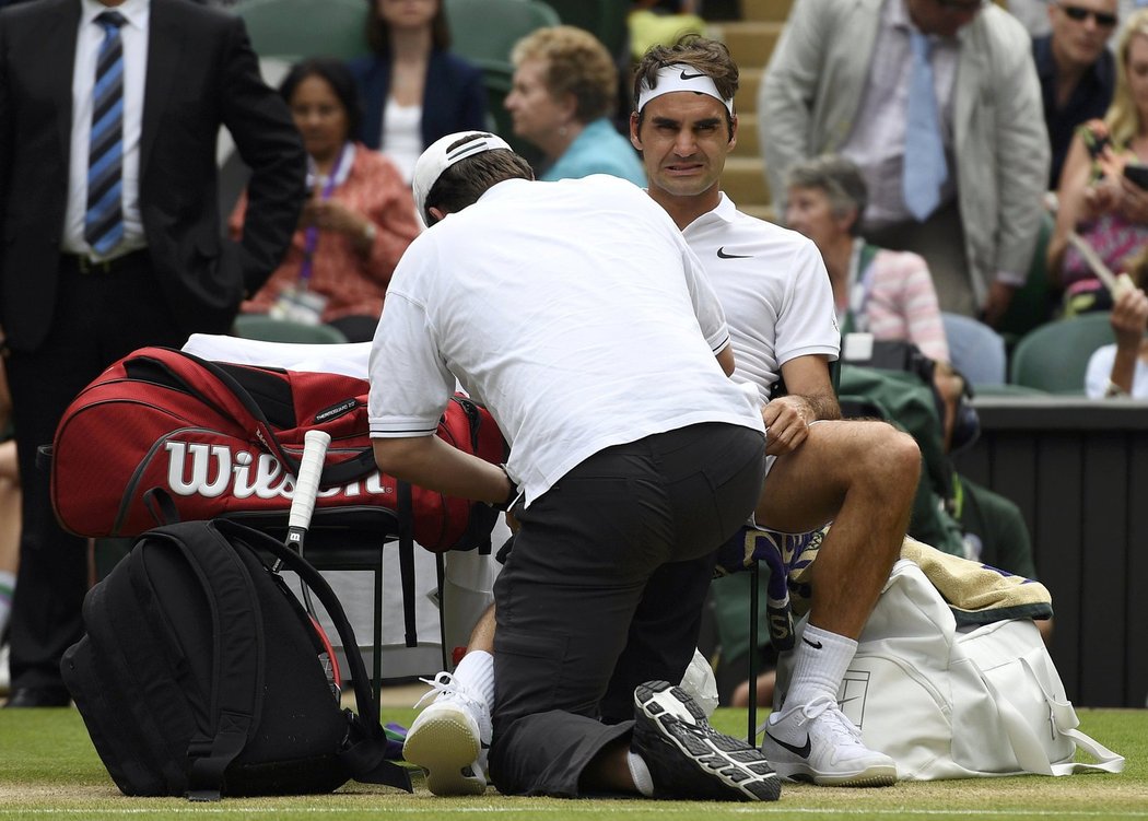 Roger Federer v zápase Wimbledonu