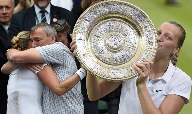 Petra Kvitová přála po wimbledonském triumfu tatínkovi k narozeninám