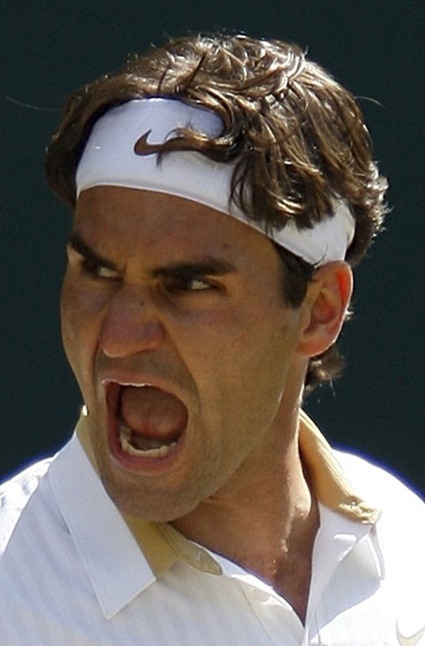 Divoká tvář švýcarského borce Federera Divoká tvář švýcarského borce Federera