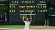 Roger Federer padá na kolena a slaví svůj sedmý triumf ve slavném Wimbledonu