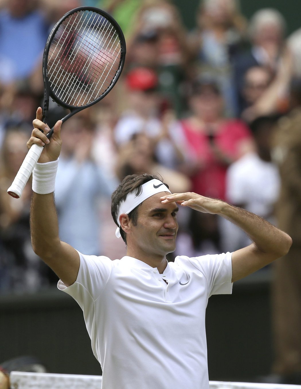 Bezprostřední radost Rogera Federera po osmém triumfu na Wimbledonu