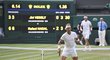 Rafael Nadal se raduje v zápase čtvrtého kola Wimbledonu proti Jiřímu Veselému