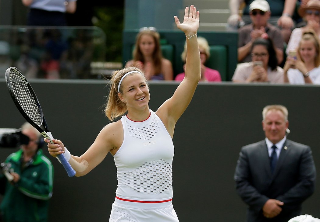 Karolína Muchová takhle slavila dřívější postup do osmifinále Wimbledonu