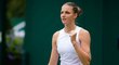 Karolína Plíšková se raduje v zápase prvního kola Wimbledonu