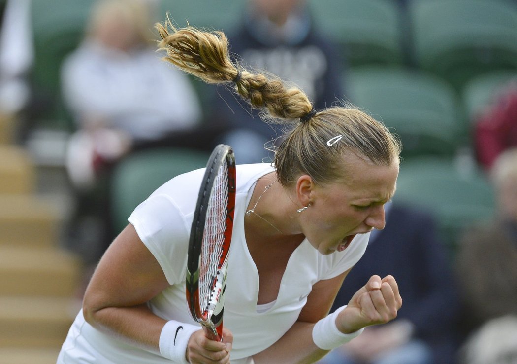 Petra Kvitová se na postup z prvního kola Wimbledonu pořádně nadřela