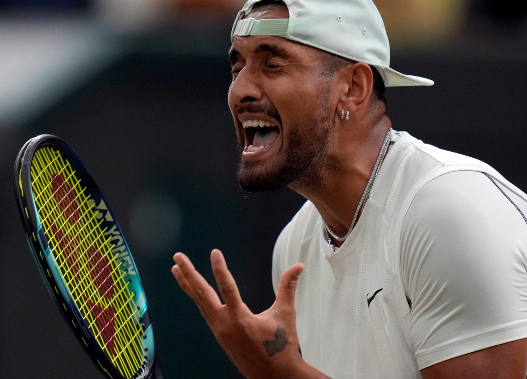 Nick Kyrgios se rozčiluje sám na sebe