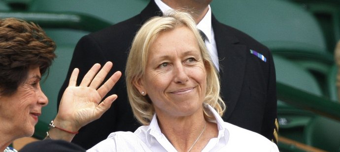 Martina Navrátilová v královské lóži při letošním Wimbledonu