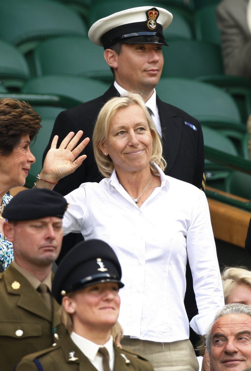 Martina Navrátilová v královské lóži při letošním Wimbledonu