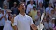 Novak Djokovič slaví postup do finále Wimbledonu