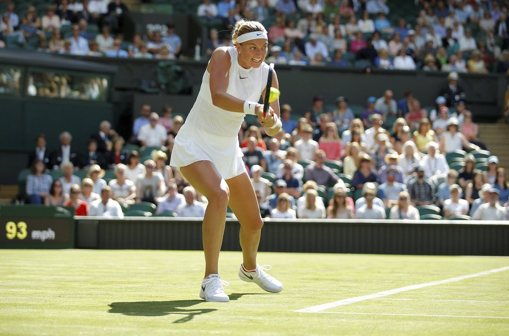 Petra Kvitová při svém emotivním návratu do Wimbledonu