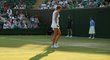 Petra Kvitová v zápase druhého kola Wimbledonu proti Američance Madison Brengleové