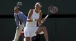 Petra Kvitová při své překvapivé porážce v prvním kole Wimbledonu