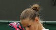 Česká tenistka Karolína Plíšková během osmifinále na Wimbledonu