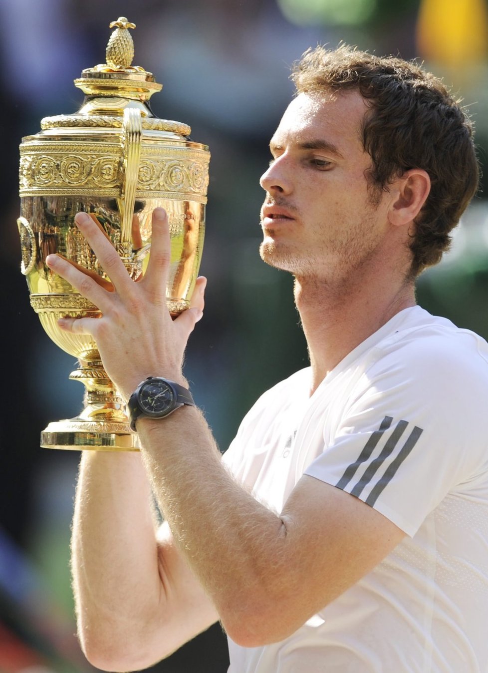 Kde jsem? Andy Murray si prožil lehké zklamání ve chvíli, kdy zjistil, že na wimbledonském poháru není jeho jméno. Všechno se pak ale vysvětlilo...