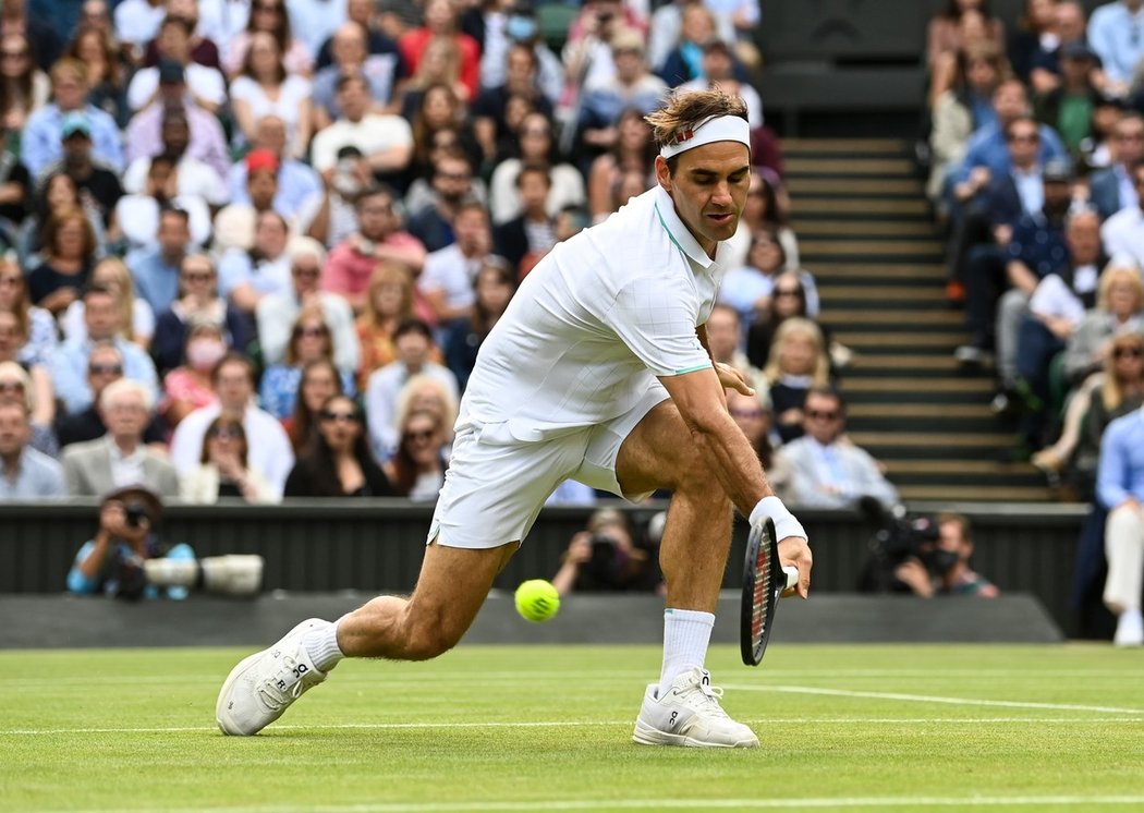 Legendární švýcarský tenista Roger Federer na milovaném Wimbledonu