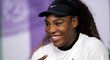 Serena Williamsová v dobrém rozmaru na tiskové konferenci před začátkem Wimbledonu