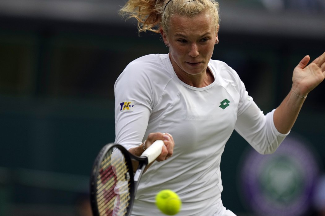 Kateřina Siniaková v utkání 3. kola Wimbledonu