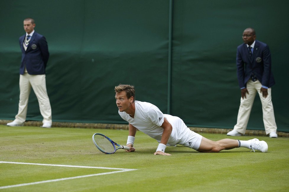 Tomáš Berdych v zápase s Ivanem Dodigem