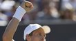 Je to tam! Tomáš Berdych se raduje z postupu do osmifinále Wimbledonu.