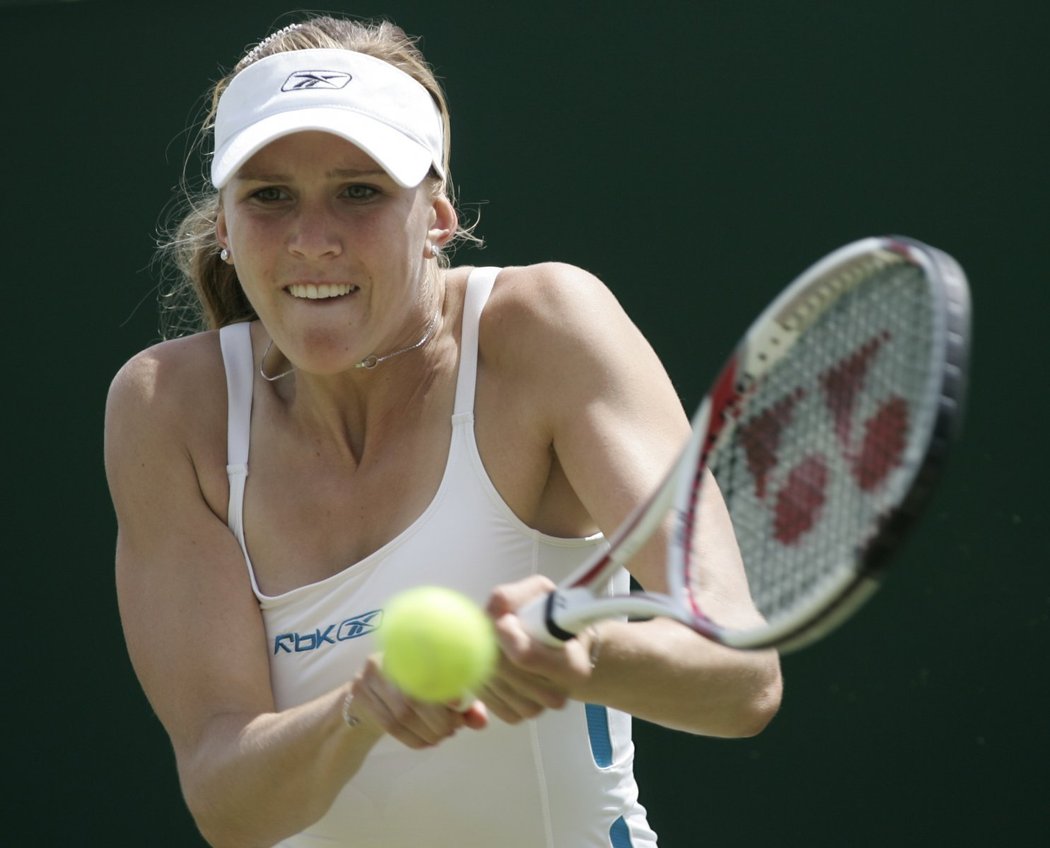 Nicole Vaidišová při zápase ve Wimbledonu 2008