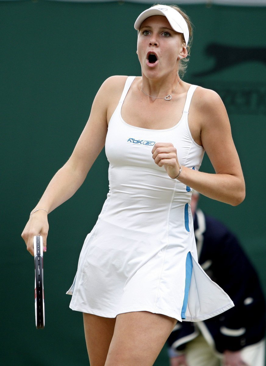 Nicole Vaidišová při zápase ve Wimbledonu 2008
