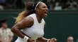 Serena Williamsová během tenisového Wimbledonu