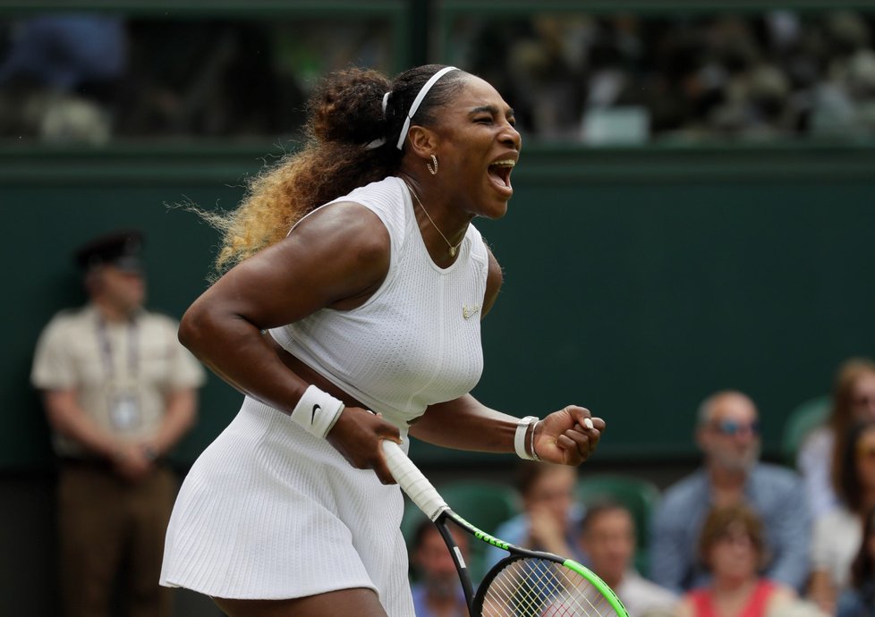 Serena Williamsová během tenisového Wimbledonu