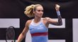 Tereza Martincová se raduje z vítězství v prvním kole turnaje v Ostravě