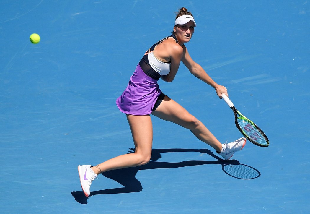 Markéta Vondroušová v zápase 1. kola Australian Open