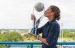Barbora Strýcová převzala na turnaji v Cincinnati trofej pro světovou jedničku ve čtyřhře, kterou se stala před měsícem po vítězství ve Wimbledonu po boku Tchajwanky Sie Šu-wej
