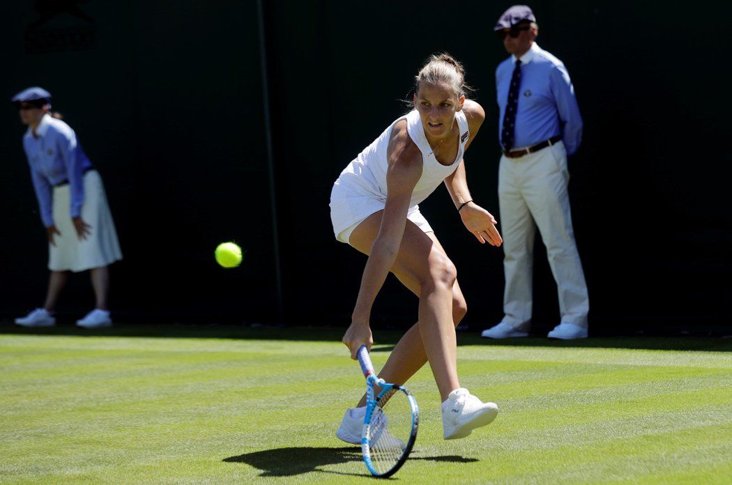 Karolína Plíšková v utkání na Wimbledonu