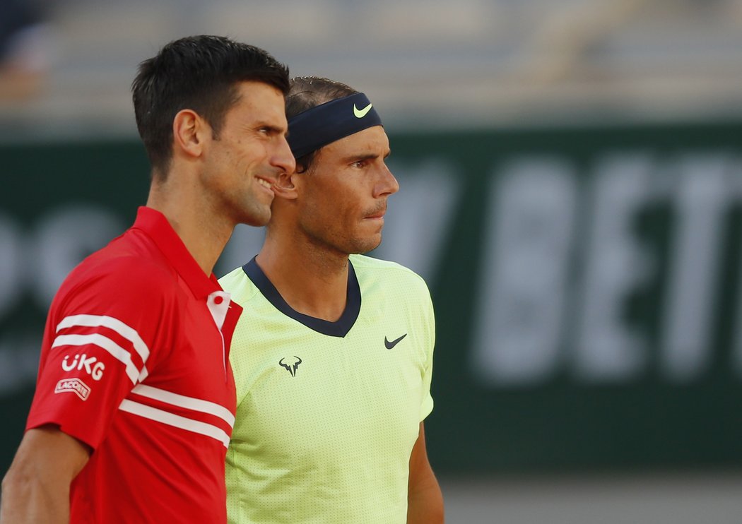Rafael Nadal a Novak Djokovič před semifinále