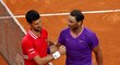 Rafael Nadal a Novak Djokovič na turnaji v Římě