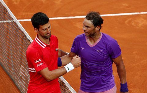 Rafael Nadal a Novak Djokovič na turnaji v Římě